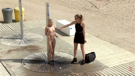 Whorish Blonde Mona Wales Gets Her Muff Punished In Public Place