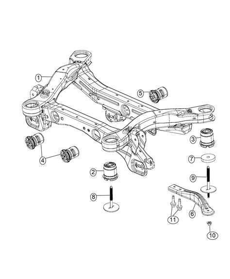 Jeep Cherokee Cradle. Rear suspension. [firm suspension] - 04877620AG ...