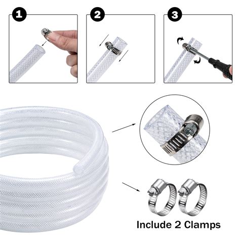 Snapklik DAVCO 5 8 ID 50 Ft Heavy Duty Braided Clear Plastic