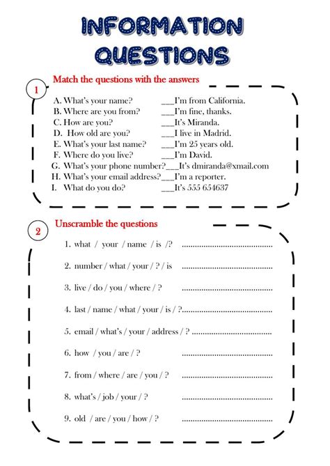 Ejercicio Interactivo De Wh Questions Para Level 1 Puedes Hacer Los