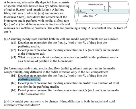 A bioreactor, schematically depicted here, consists | Chegg.com 
