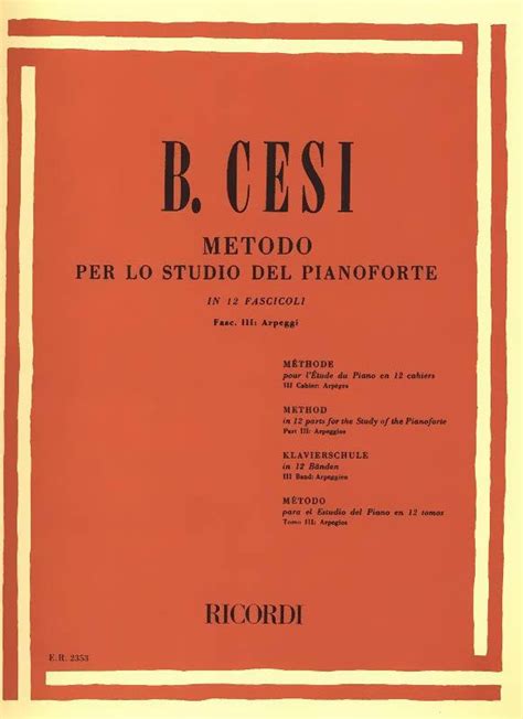 Metodo Per Lo Studio Del Pianoforte In 12 Fascicol All Sheetmusic