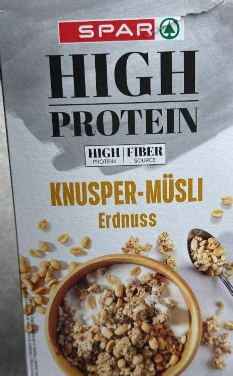 High Protein Knusper müsli Erdnuss Spar kalorie kJ a nutriční