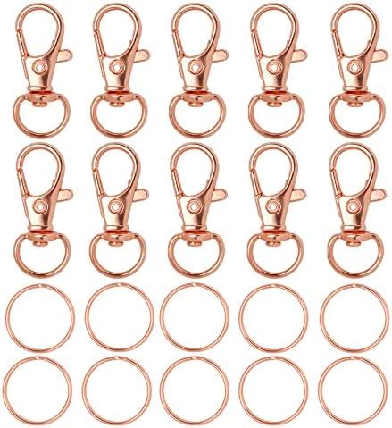 VEIWO 50PCS Metal Lobster Claw Clasps Trigger Clips Swivel Lanyard Snap