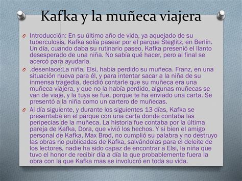 PPT Kafka y la muñeca viajera PowerPoint Presentation free download