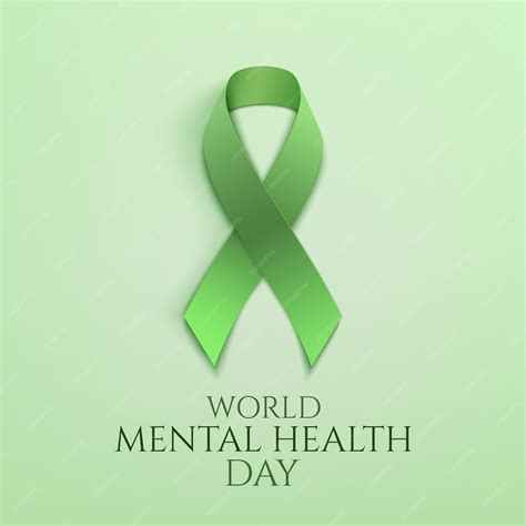 Premium Vector | World mental health day green ribbon