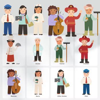 professions jobs  occupations clip art professional careercharacter pack