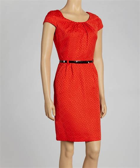 Take A Look At This Shelby Palmer Tangerine Diamond Cap Sleeve Dress