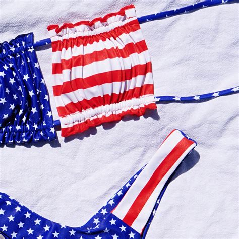 Printed Flag Bikini Swimsuit Set On Luulla