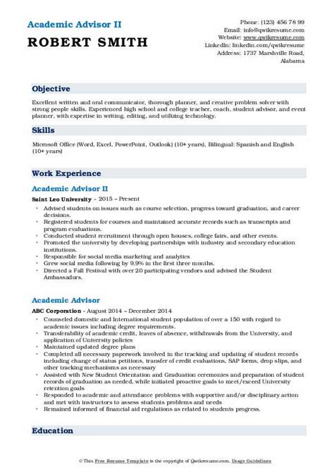 10 Academic Advisor Resume Samples And Templates For 2025