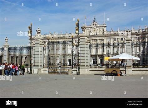 Main Gates Of The Palacio Real The Royal Palace Of Madrid Plaza De La Armeria Madrid Spain