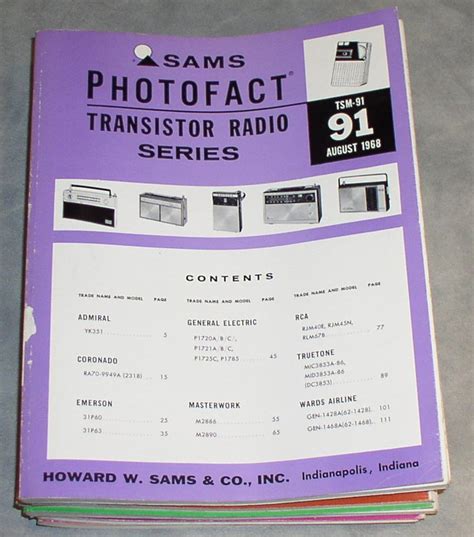 Sams PHOTOFACT Transistor Radio Series TSM 91 AUGUST 1968 Unknown