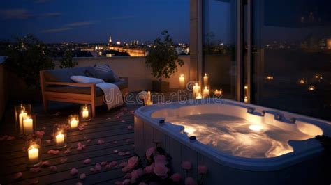 Jacuzzi on the Terrace of Luxury Hotel. Spa Complex, Vacation and ...