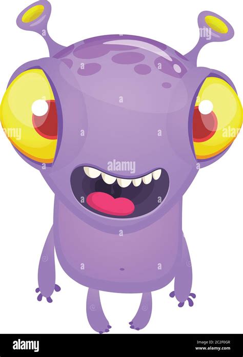 Cartoon Alien Character Vector Illustration Isolated Stock Vector