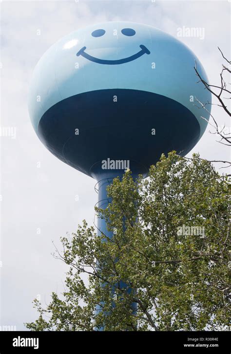 Smiley Face Water Tower in Caspian, Michigan Stock Photo - Alamy