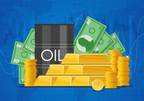 Oil Cask Gold Bars And Piles Of Money Business Finance Markets