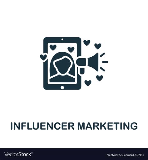 Influencer Marketing Icon Monochrome Simple Vector Image