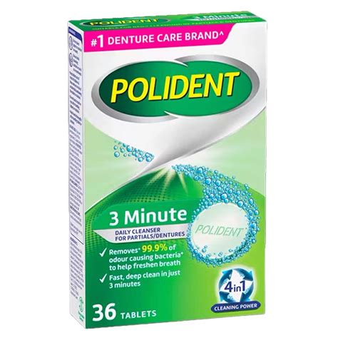 Polident 3 Minute Daily Cleanser For Dentures 36 Tablets Healthylife