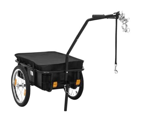 vidaXL Reboque carga p bicicleta carroça de mão 155x61x83cm aço preto