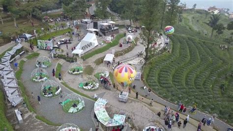 Aerial View Indonesian Village Tourism Candi Gedong Songo Central Java