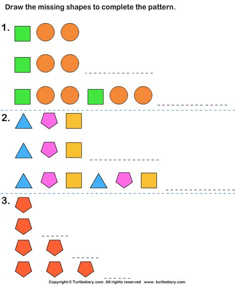 Math Worksheet Patterns Grade 4 Unique Growing Pattern With Shapes ...