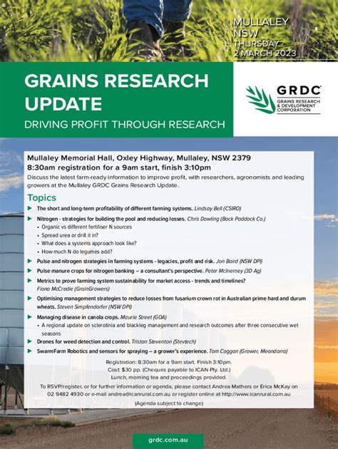 Fillable Online Grdc Grains Research Updatemullaley Fax Email Print