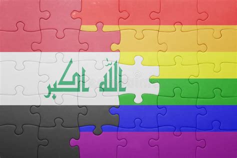 Puzzle With The National Flag Of Iraq And Gay Flag Stock Photo Image Of Lesbian Business