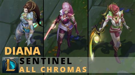 Sentinel Diana All Chromas League Of Legends Youtube