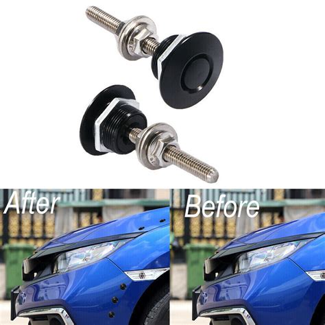 2pcs Push Button Quick Release Hood Bonnet Pins Lock Clip Car Bumper Latch Kit B Ebay