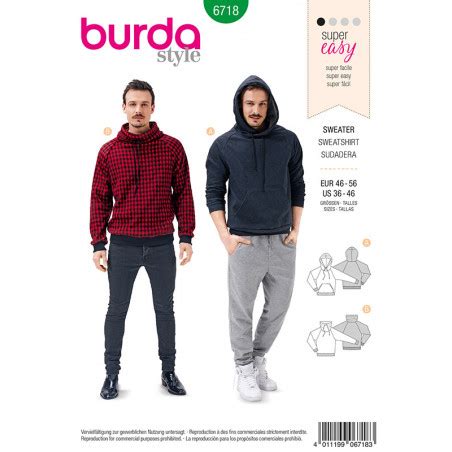 Patron Burda Sweatshirt Burda 6718 Mercerine