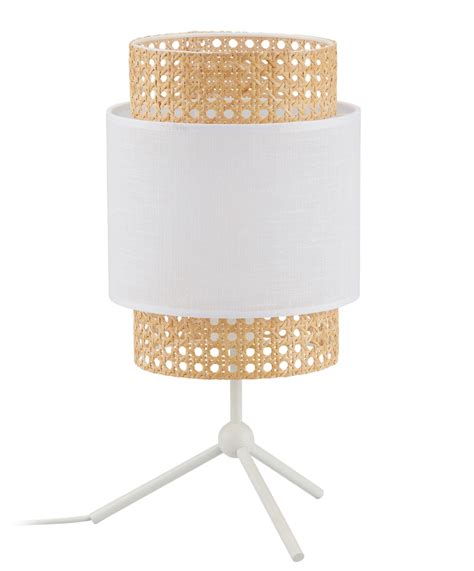 Lampka nocna stołowa Boho White 1x E27 biała Biały LEDisON pl