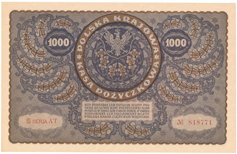 1 000 Marek Polskich 1919 Seria III AT Archiwum Niemczyk Pl