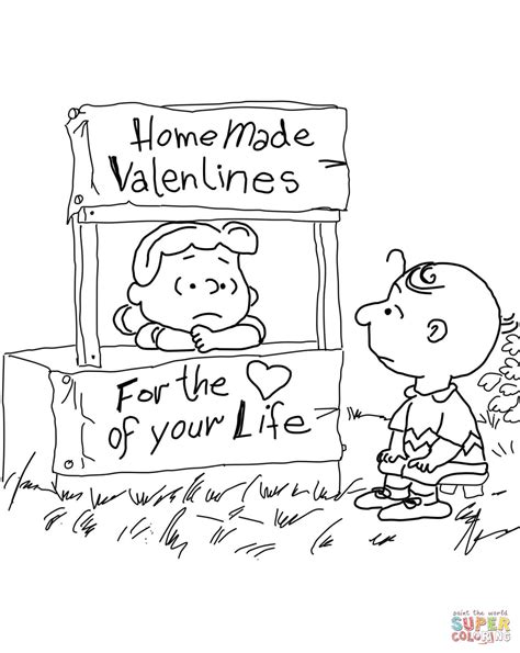 Peanuts Valentine's Day coloring page | Free Printable Coloring Pages