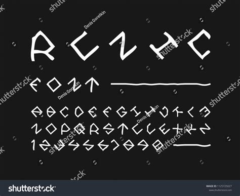 Runic Font Vector Alphabet Letters Numbers Stock Vector (Royalty Free ...