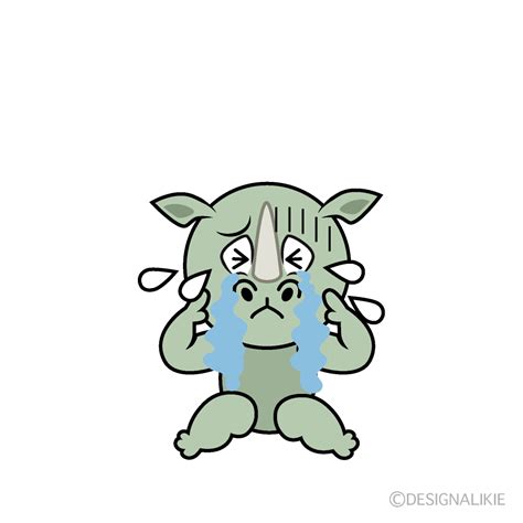 Free Crying Rhino Cartoon Clipart Image Charatoon