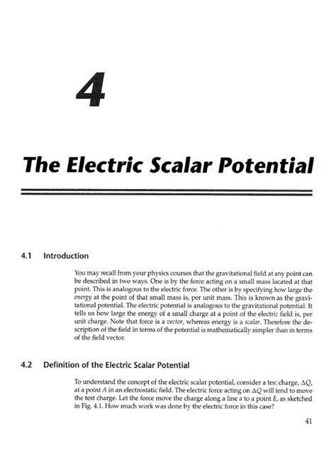 Electric Scalar Potential | PDF