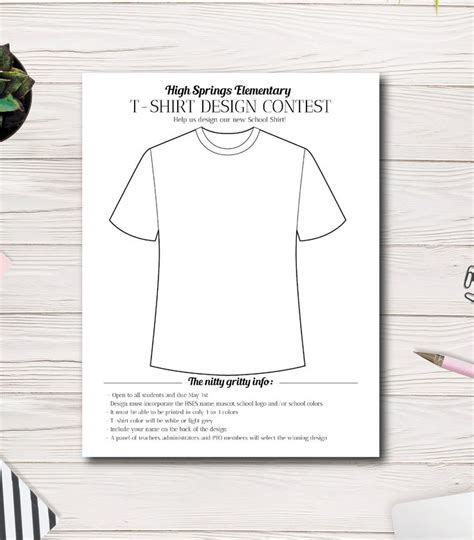 T-shirt Design Contest Flyer Template, Draw T-shirt Design, PTA, PTO ...