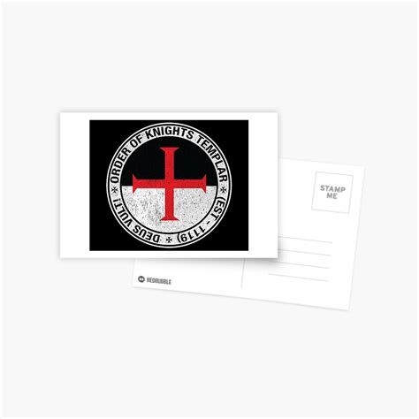 Order Of The Knights Templar Flag And Shield Sigil Postcard By