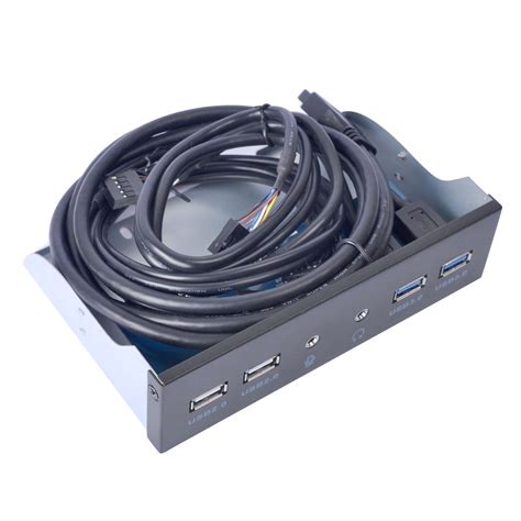 Buy Ucec 5 25 Inch Front Panel Usb Hub With 2 Port Usb 3 0 And 2 Port Usb 2 0 And Hd Audio Output