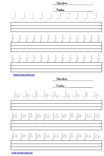 Lectoescritura Ficha Letra J Ficha Letra Jota Educaci N Infantil Y