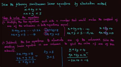 Form 1 Mathematics Simultaneous Linear Equations In Two Unknowns