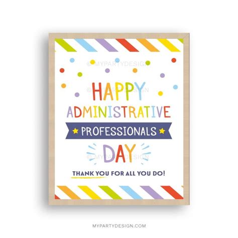 Happy Administrative Professionals Day Sign Printable Pdf My Party