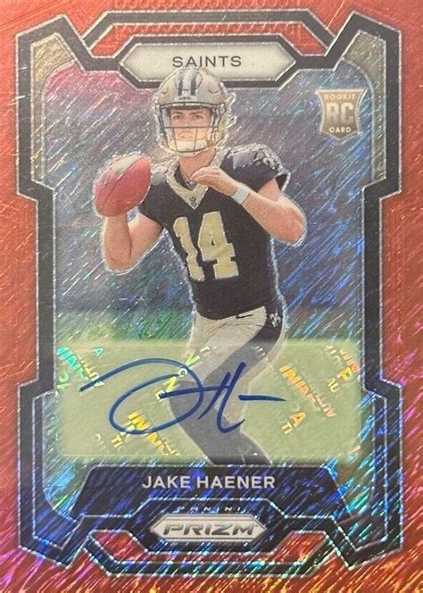 Jake Haener Prizm Rookie Autographs Red Shimmer Raw