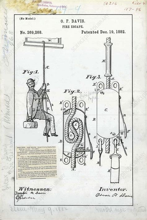 Fire Escape Patent Stock Image C Science Photo Library