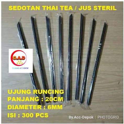 Jual Grosir Sedotan Plastik 6mm 20cm Steril Hitam 300btng Bungkus