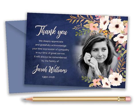 PERSONALIZED Funeral Thank You Card With Photo Funeral Thank | Etsy