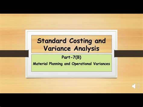 Material Planning And Operational Variances YouTube