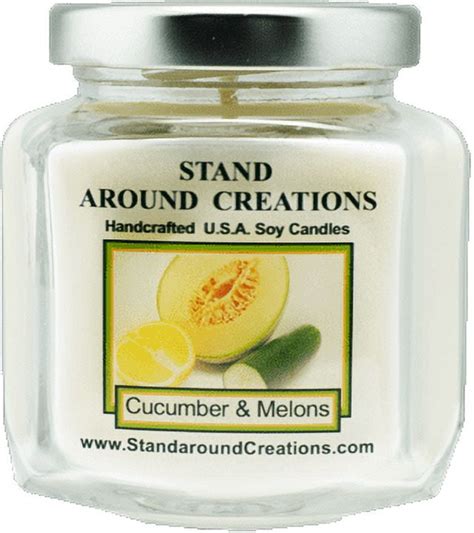 Cucumber And Melons Hex 6 Oz All Natural Soy Candle