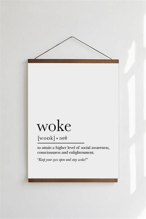 Woke Definition Printable Design Funny Poster Comedic Etsy