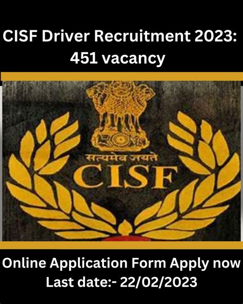 Cisf Driver Recruitment 2023 451 Vacancy Himachal Blog